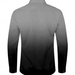 Hot OUKU Men's Dress Shirt Button Up Shirt Ombre Party Evening Wear Business Violet Black Red Blue Long Sleeve Shirt Collar Fall Winter Clothing Apparel Button Up