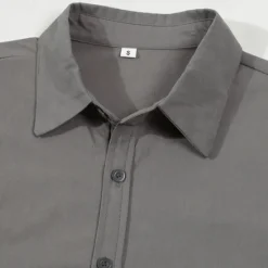 OUKU Men's Dress Shirt Button Up Shirt Plain Wedding Daily Light Blue Black White Pink Long Sleeve Lapel Spring & Fall Clothing Apparel Collared Shirts