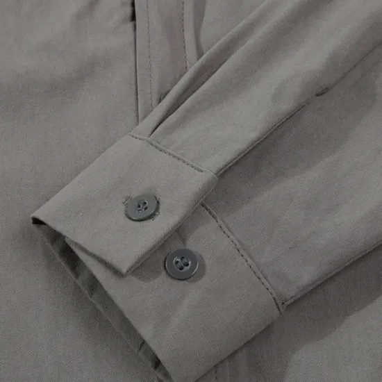 OUKU Men's Dress Shirt Button Up Shirt Plain Wedding Daily Light Blue Black White Pink Long Sleeve Lapel Spring & Fall Clothing Apparel Collared Shirts