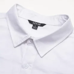 Outlet OUKU Men's Dress Shirt Button Up Shirt Long Sleeve Solid Color Turndown Spring & Fall Wedding Party Clothing Apparel Button White