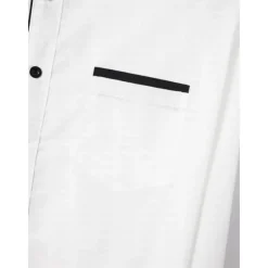 Outlet OUKU Men's Dress Shirt Casual Shirt Black White Light Green Burgundy Blue Long Sleeve Color Block Solid / Plain Color Turndown Wedding Vacation Button-Down Clothing Apparel Cotton Fashion Leisure