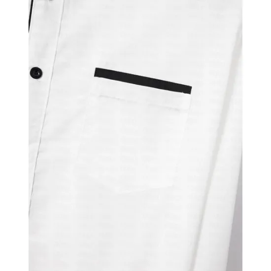 Outlet OUKU Men's Dress Shirt Casual Shirt Black White Light Green Burgundy Blue Long Sleeve Color Block Solid / Plain Color Turndown Wedding Vacation Button-Down Clothing Apparel Cotton Fashion Leisure