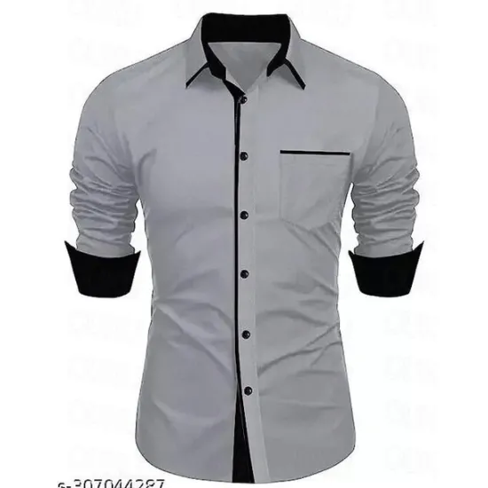 Outlet OUKU Men's Dress Shirt Casual Shirt Black White Light Green Burgundy Blue Long Sleeve Color Block Solid / Plain Color Turndown Wedding Vacation Button-Down Clothing Apparel Cotton Fashion Leisure