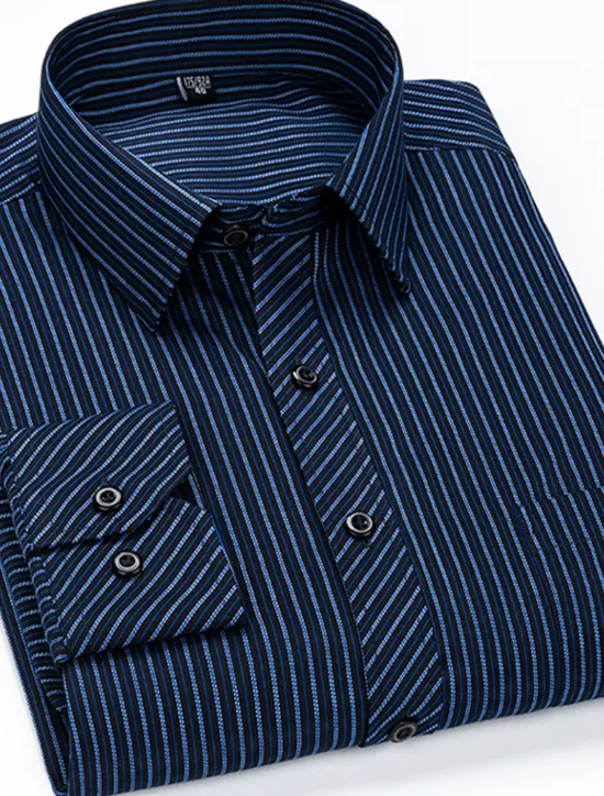 OUKU Men's Dress Shirt Collared Shirt Button Up Shirt Curve Wedding Party Navy Blue Royal Blue Blue Purple Long Sleeve Collar All Seasons Clothing Apparel Button-Down
