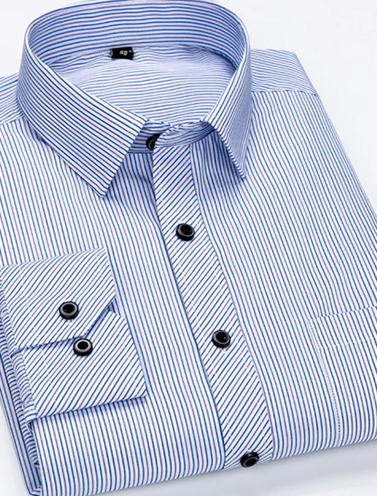 OUKU Men's Dress Shirt Collared Shirt Button Up Shirt Curve Wedding Party Navy Blue Royal Blue Blue Purple Long Sleeve Collar All Seasons Clothing Apparel Button-Down