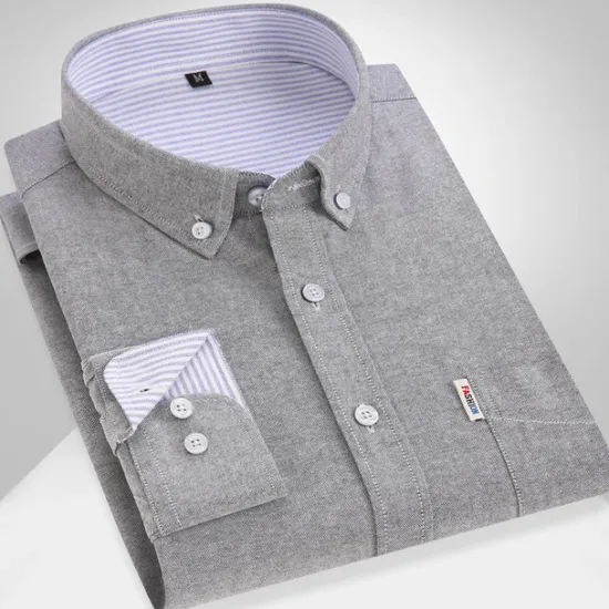 Hot OUKU Men's Dress Shirt French Cuff Shirt Button Down Shirt Collared Shirt Oxford Shirt Waves Wedding Street Black Pink Blue Gray Long Sleeve Turndown Spring & Fall Clothing Apparel Button-Down