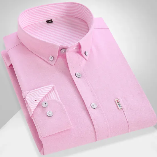 Hot OUKU Men's Dress Shirt French Cuff Shirt Button Down Shirt Collared Shirt Oxford Shirt Waves Wedding Street Black Pink Blue Gray Long Sleeve Turndown Spring & Fall Clothing Apparel Button-Down