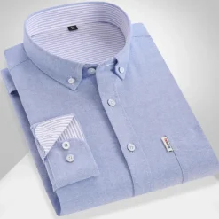 Hot OUKU Men's Dress Shirt French Cuff Shirt Button Down Shirt Collared Shirt Oxford Shirt Waves Wedding Street Black Pink Blue Gray Long Sleeve Turndown Spring & Fall Clothing Apparel Button-Down