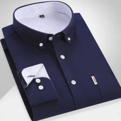 Hot OUKU Men's Dress Shirt French Cuff Shirt Button Down Shirt Collared Shirt Oxford Shirt Waves Wedding Street Black Pink Blue Gray Long Sleeve Turndown Spring & Fall Clothing Apparel Button-Down