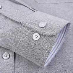 Hot OUKU Men's Dress Shirt French Cuff Shirt Button Down Shirt Collared Shirt Oxford Shirt Waves Wedding Street Black Pink Blue Gray Long Sleeve Turndown Spring & Fall Clothing Apparel Button-Down