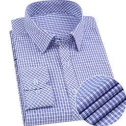 Sale OUKU Men's Dress Shirt Lattice Wedding Outdoor Blue Purple Long Sleeve Turndown Summer Spring & Summer Clothing Apparel Print