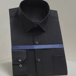 Clearance OUKU Men's Dress Shirt Light Pink Black White Long Sleeve Plain Turndown Spring & Fall Office / Career Business Clothing Apparel