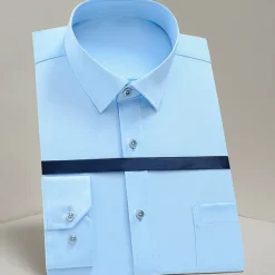 Clearance OUKU Men's Dress Shirt Light Pink Black White Long Sleeve Plain Turndown Spring & Fall Office / Career Business Clothing Apparel