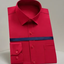 Clearance OUKU Men's Dress Shirt Light Pink Black White Long Sleeve Plain Turndown Spring & Fall Office / Career Business Clothing Apparel