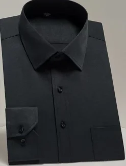 OUKU Men's Dress Shirt Non Iron Shirt Tuxedo Shirts Solid / Plain Color Wedding Office & Career Black White Yellow Pink Long Sleeve Shirt Collar All Seasons Clothing Apparel Print