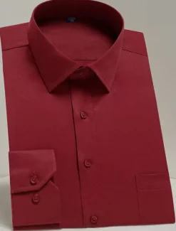OUKU Men's Dress Shirt Non Iron Shirt Tuxedo Shirts Solid / Plain Color Wedding Office & Career Black White Yellow Pink Long Sleeve Shirt Collar All Seasons Clothing Apparel Print