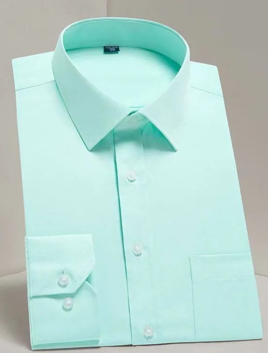 OUKU Men's Dress Shirt Non Iron Shirt Tuxedo Shirts Solid / Plain Color Wedding Office & Career Black White Yellow Pink Long Sleeve Shirt Collar All Seasons Clothing Apparel Print
