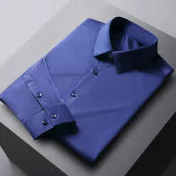 Sale OUKU Men's Dress Shirt Non Iron Shirt Graphic Prints Wedding Outdoor Wine Blue-Green Black White Long Sleeve Turndown Spring & Fall Clothing Apparel
