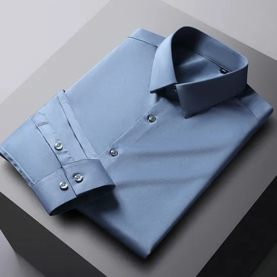 Sale OUKU Men's Dress Shirt Non Iron Shirt Graphic Prints Wedding Outdoor Wine Blue-Green Black White Long Sleeve Turndown Spring & Fall Clothing Apparel