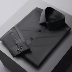 Sale OUKU Men's Dress Shirt Non Iron Shirt Graphic Prints Wedding Outdoor Wine Blue-Green Black White Long Sleeve Turndown Spring & Fall Clothing Apparel