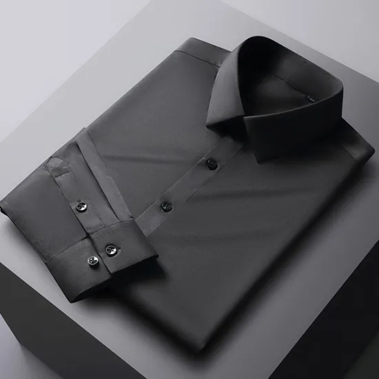 Sale OUKU Men's Dress Shirt Non Iron Shirt Graphic Prints Wedding Outdoor Wine Blue-Green Black White Long Sleeve Turndown Spring & Fall Clothing Apparel