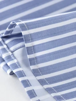 Sale OUKU Men's Dress Shirt Non Iron Shirt Stripe Wedding Vacation Black Light Green Red Royal Blue Long Sleeve Turndown All Seasons Clothing Apparel Button-Down