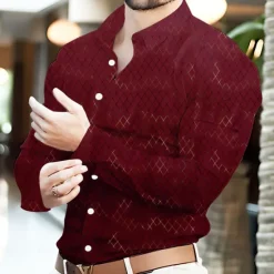 OUKU Men's Dress Shirt Non Iron Shirt Wedding Outdoor Light Blue Black White Red Long Sleeve Turndown Summer Spring Clothing Apparel