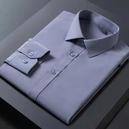 Clearance OUKU Men's Dress Shirt Non Iron Shirt Wedding Going out White Pink Wine Green Long Sleeve Turndown Spring Fall Clothing Apparel