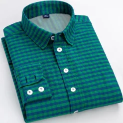 Best OUKU Men's Dress Shirt Plaid Shirt Collared Shirt Plaid / Check Wedding Vacation Yellow Red Blue Green Long Sleeve Turndown Spring & Fall Clothing Apparel Button-Down