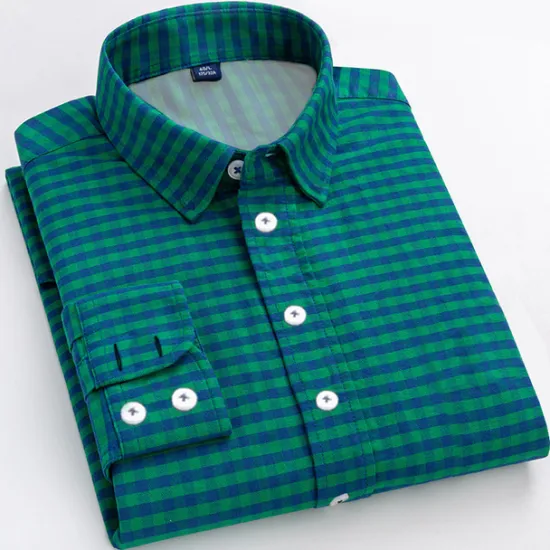 Best OUKU Men's Dress Shirt Plaid Shirt Collared Shirt Plaid / Check Wedding Vacation Yellow Red Blue Green Long Sleeve Turndown Spring & Fall Clothing Apparel Button-Down