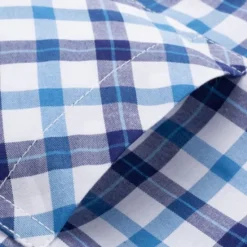 Hot OUKU Men's Dress Shirt Plaid Shirt Collared Shirt Button Up Shirt Plaid / Check Wedding Casual White Red Blue Orange Short Sleeve Turndown Summer Spring Clothing Apparel