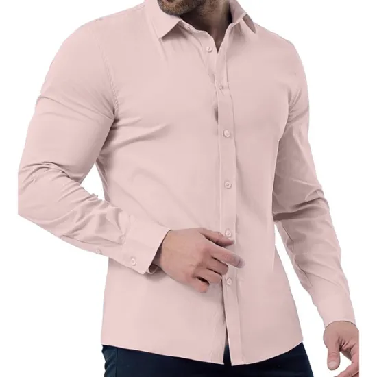 New OUKU Men's Dress Shirt Plain Wedding Vacation Black White Pink Blue Long Sleeve Turndown Spring & Fall Clothing Apparel Button-Down