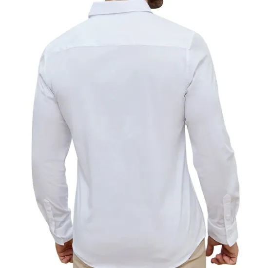 New OUKU Men's Dress Shirt Plain Wedding Vacation Black White Pink Blue Long Sleeve Turndown Spring & Fall Clothing Apparel Button-Down
