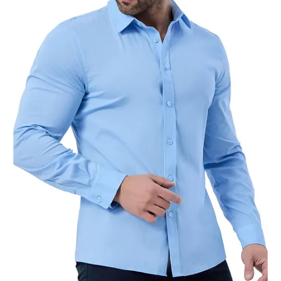 New OUKU Men's Dress Shirt Plain Wedding Vacation Black White Pink Blue Long Sleeve Turndown Spring & Fall Clothing Apparel Button-Down