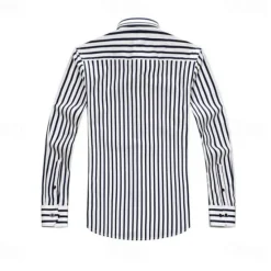 Discount OUKU Men's Dress Shirt Striped Shirt Button Down Shirt Striped Wedding Back to Office Long Sleeve Clothing Apparel Blue