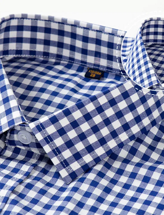 Discount OUKU Men's Dress Shirt Stripes and Plaid Office & Career Office Party Light Blue Black Dark Red Yellow Short Sleeve Turndown Spring & Summer Clothing Apparel