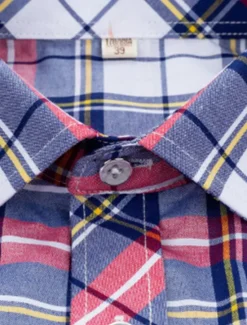 Online OUKU Men's Dress Shirt Stripes and Plaid Wedding Office & Career Yellow Dark Pink Blue Sky Blue Short Sleeve Turndown Spring & Summer Clothing Apparel