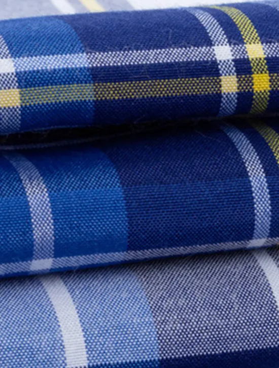 Online OUKU Men's Dress Shirt Stripes and Plaid Wedding Office & Career Yellow Dark Pink Blue Sky Blue Short Sleeve Turndown Spring & Summer Clothing Apparel