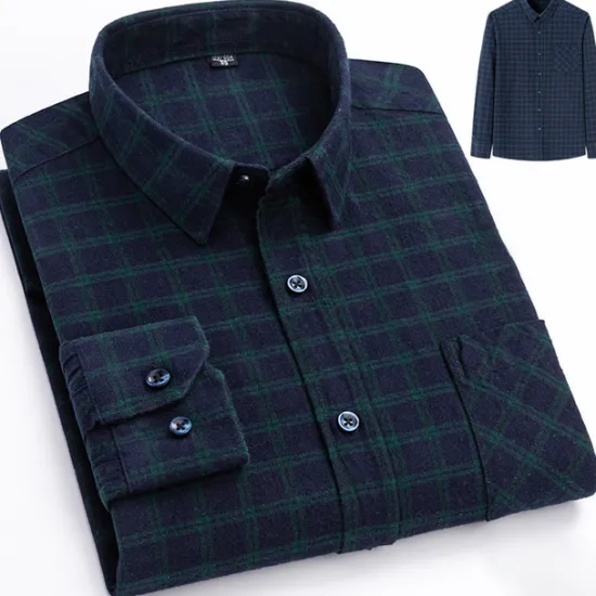 Best OUKU Men's Dress Shirt Stripes and Plaid Wedding Business Maroon Dark Red Yellow Dark Navy Long Sleeve Standing Collar Spring & Fall Clothing Apparel