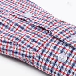Best OUKU Men's Dress Shirt Stripes and Plaid Wedding Business Maroon Dark Red Yellow Dark Navy Long Sleeve Standing Collar Spring & Fall Clothing Apparel