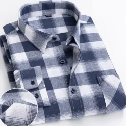 New OUKU Men's Dress Shirt Stripes and Plaid Wedding Office & Career Light Pink Dark Red Yellow Light Green Turndown All Seasons Clothing Apparel
