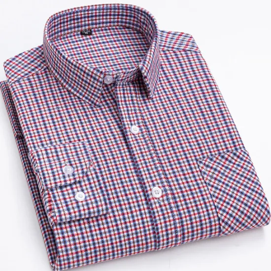 New OUKU Men's Dress Shirt Stripes and Plaid Wedding Office & Career Light Pink Dark Red Yellow Light Green Turndown All Seasons Clothing Apparel