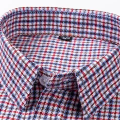 New OUKU Men's Dress Shirt Stripes and Plaid Wedding Office & Career Light Pink Dark Red Yellow Light Green Turndown All Seasons Clothing Apparel