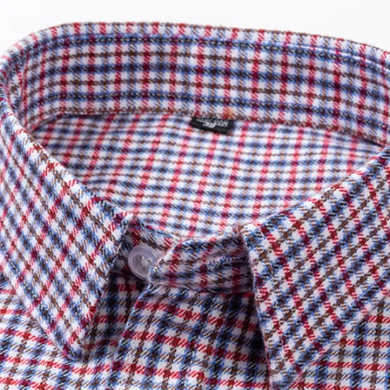 New OUKU Men's Dress Shirt Stripes and Plaid Wedding Office & Career Light Pink Dark Red Yellow Light Green Turndown All Seasons Clothing Apparel