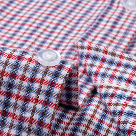 New OUKU Men's Dress Shirt Stripes and Plaid Wedding Office & Career Light Pink Dark Red Yellow Light Green Turndown All Seasons Clothing Apparel