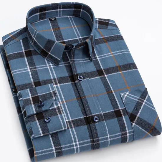 New OUKU Men's Dress Shirt Stripes and Plaid Wedding Office & Career Light Pink Dark Red Yellow Light Green Turndown All Seasons Clothing Apparel