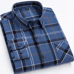 New OUKU Men's Dress Shirt Stripes and Plaid Wedding Office & Career Light Pink Dark Red Yellow Light Green Turndown All Seasons Clothing Apparel