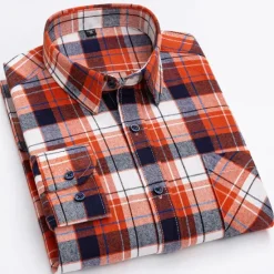 New OUKU Men's Dress Shirt Stripes and Plaid Wedding Office & Career Light Pink Dark Red Yellow Light Green Turndown All Seasons Clothing Apparel