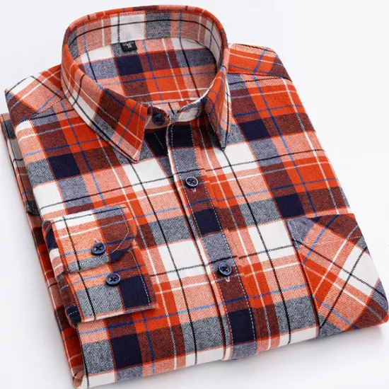New OUKU Men's Dress Shirt Stripes and Plaid Wedding Office & Career Light Pink Dark Red Yellow Light Green Turndown All Seasons Clothing Apparel