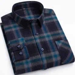 New OUKU Men's Dress Shirt Stripes and Plaid Wedding Office & Career Light Pink Dark Red Yellow Light Green Turndown All Seasons Clothing Apparel